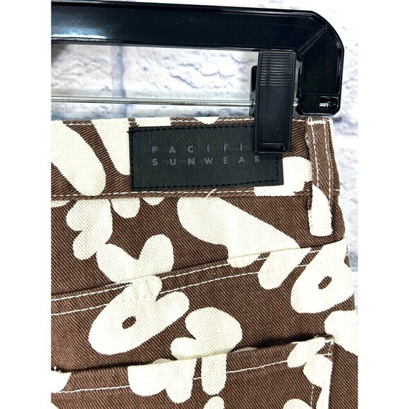 New Pacsun Womens Size 28 Dad Jean White Chocolate Peace Love Straight Leg E4 - Picture 7 of 11